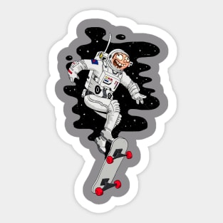 Puro Codiciado Loco Astronauta en Patineta Sticker